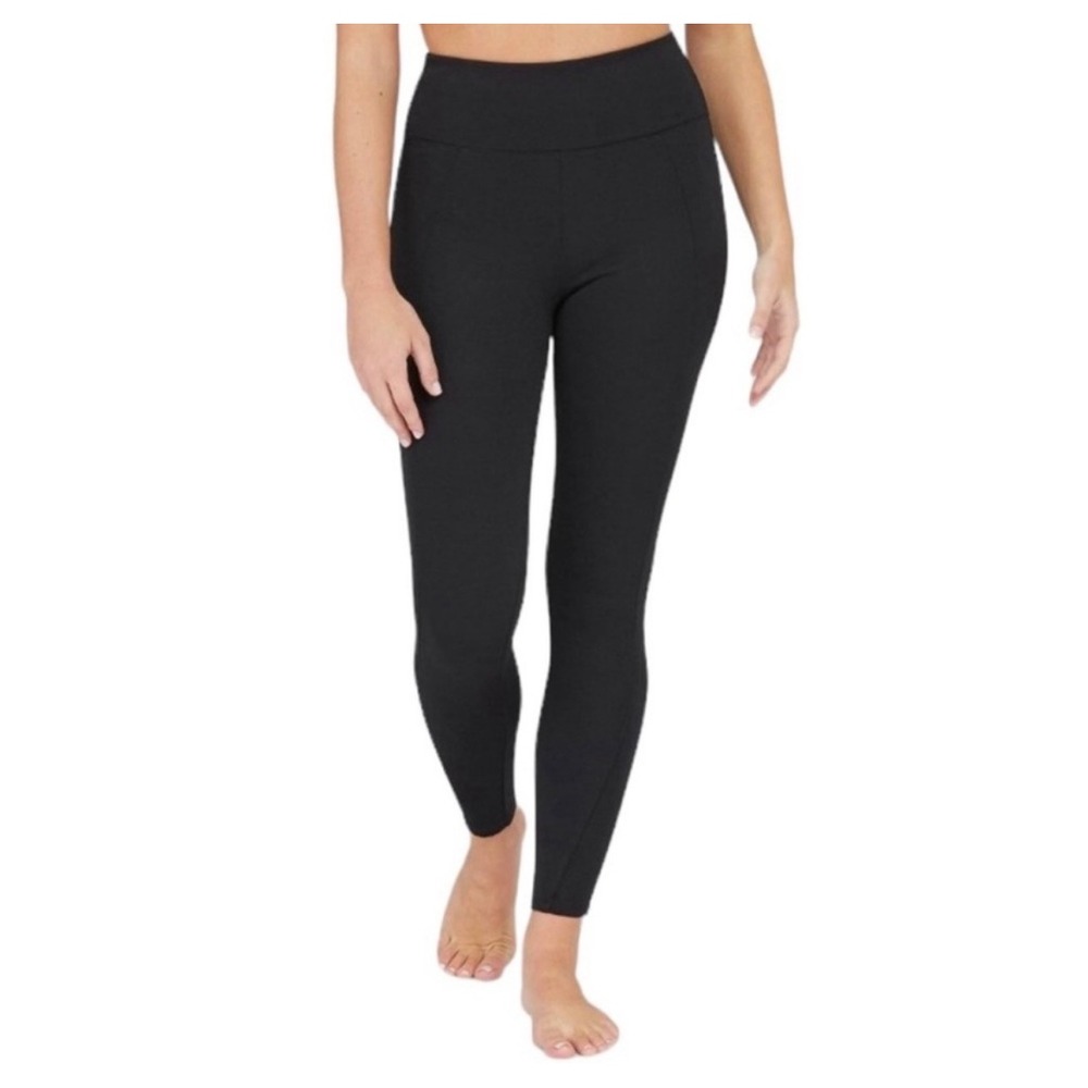 ASSETS by Spanx Black Ponte Slimming Leggings High Waist FL4915 Womens Medium
